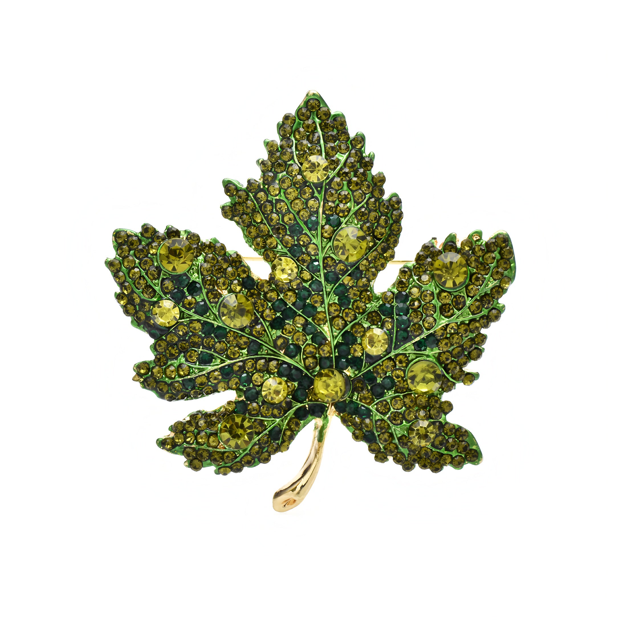 Crystal Maple Leaf Brooch