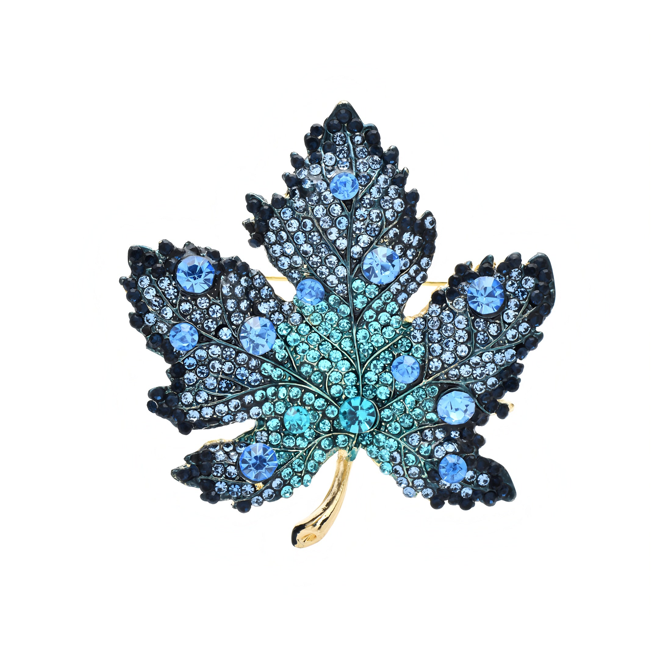 Crystal Maple Leaf Brooch