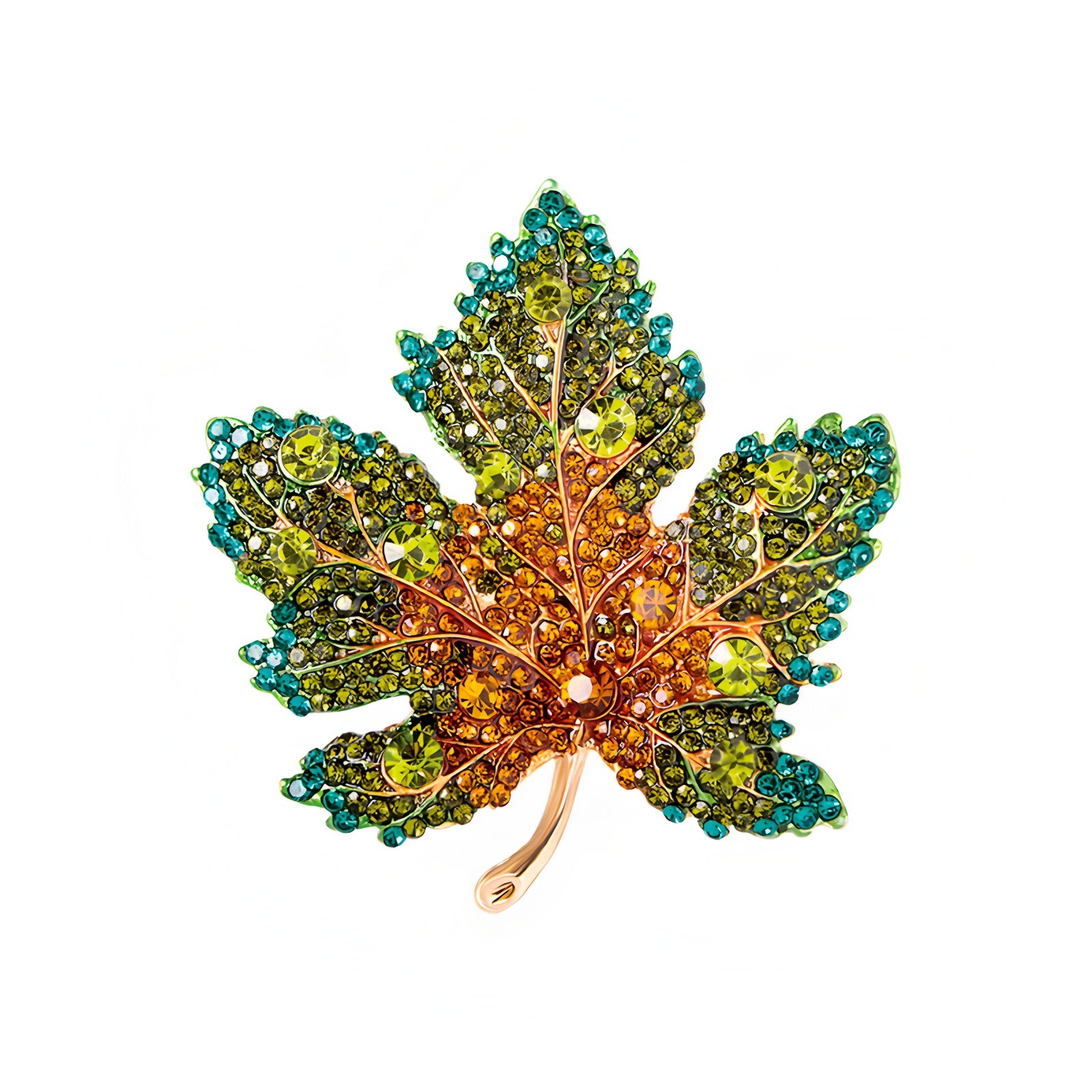 Crystal Maple Leaf Brooch