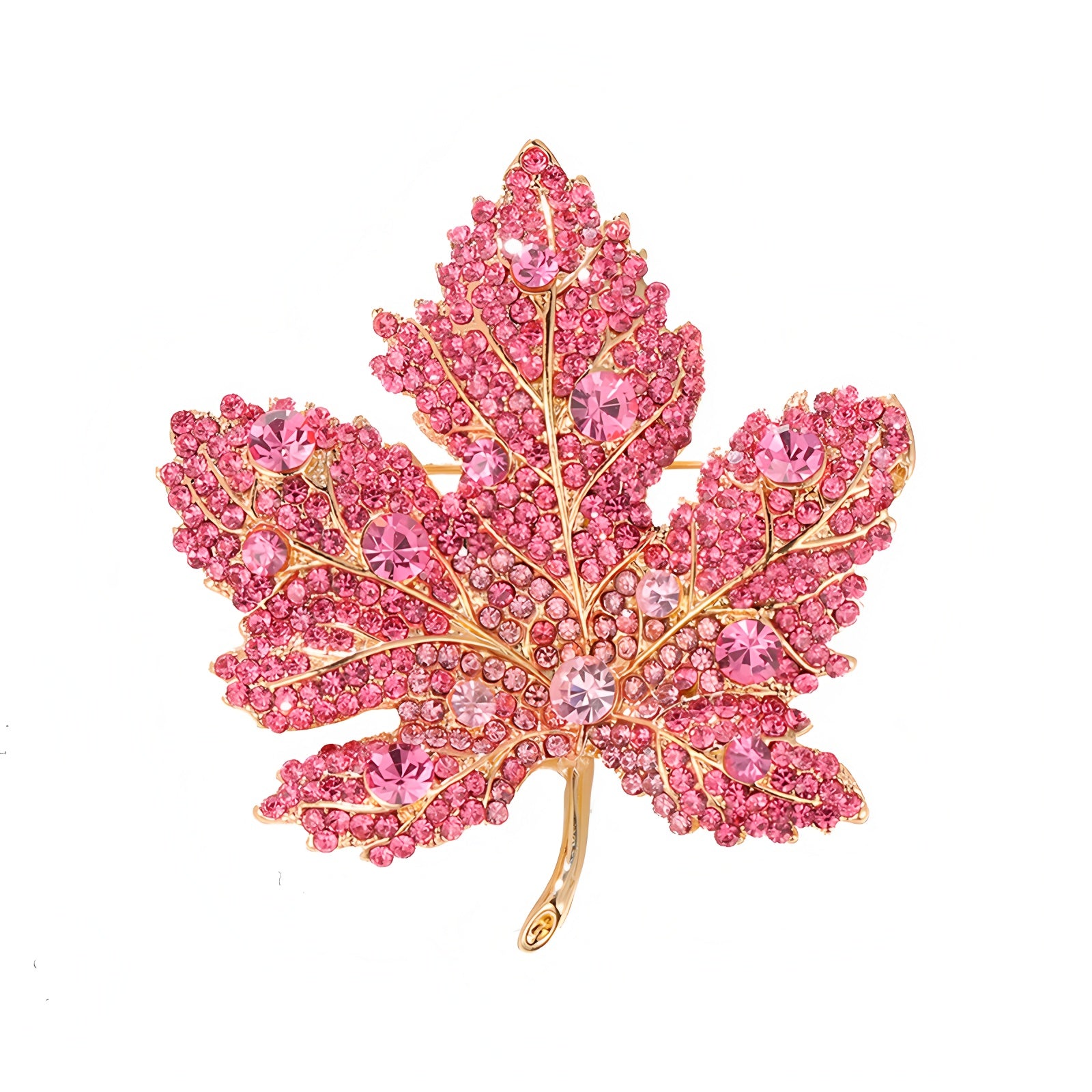 Crystal Maple Leaf Brooch