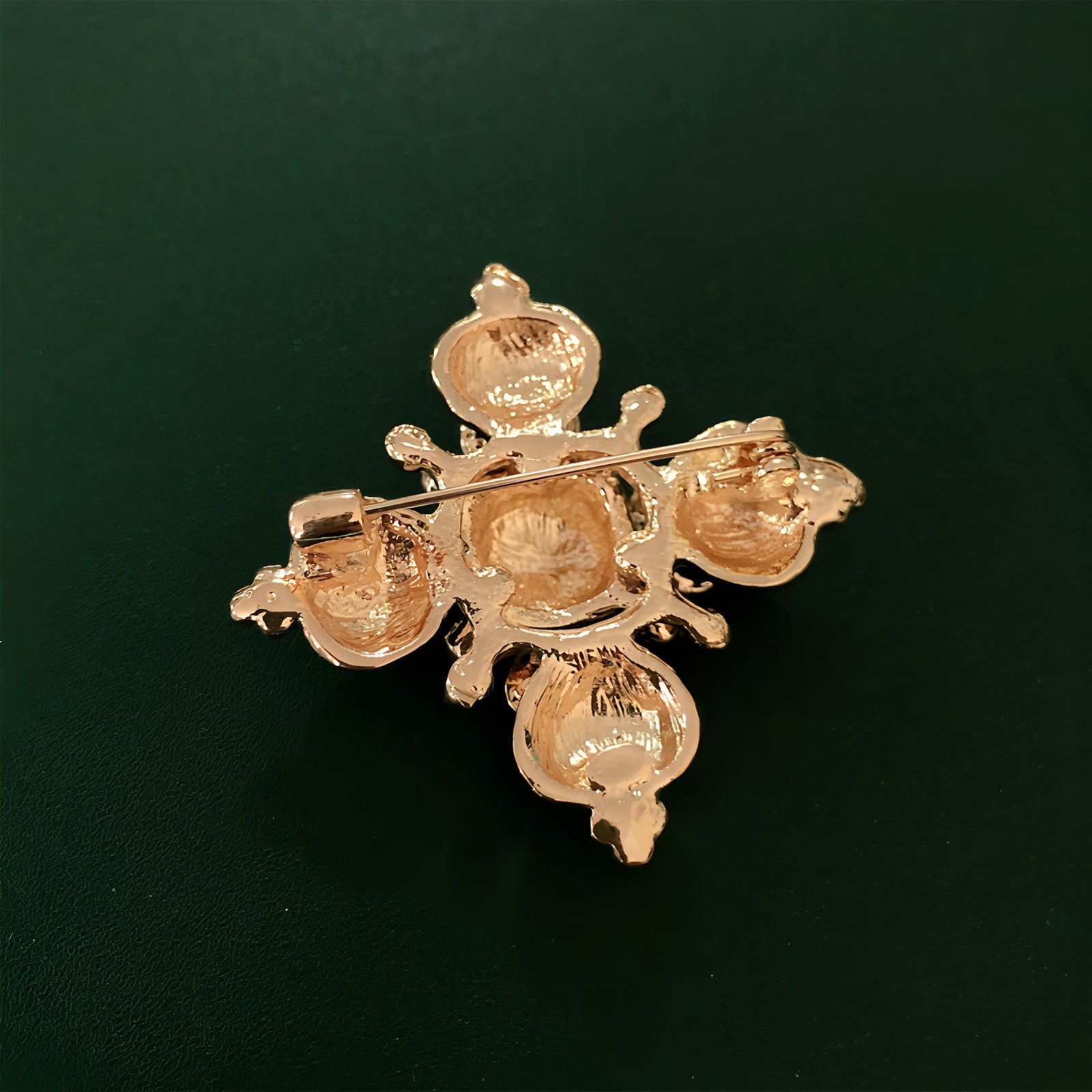 Baroque-style cross freshwater pearl brooch
