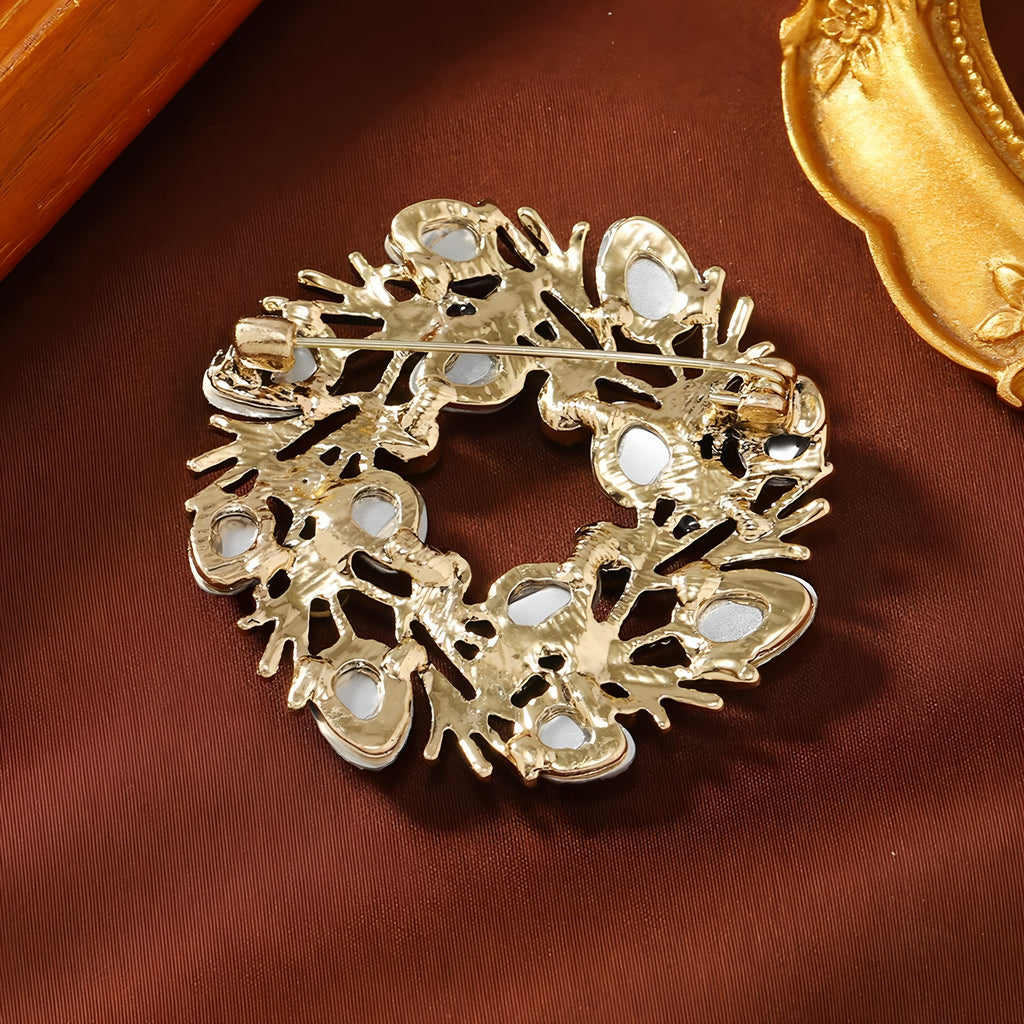 Christmas Jelly Champagne Hazelnut Brooch