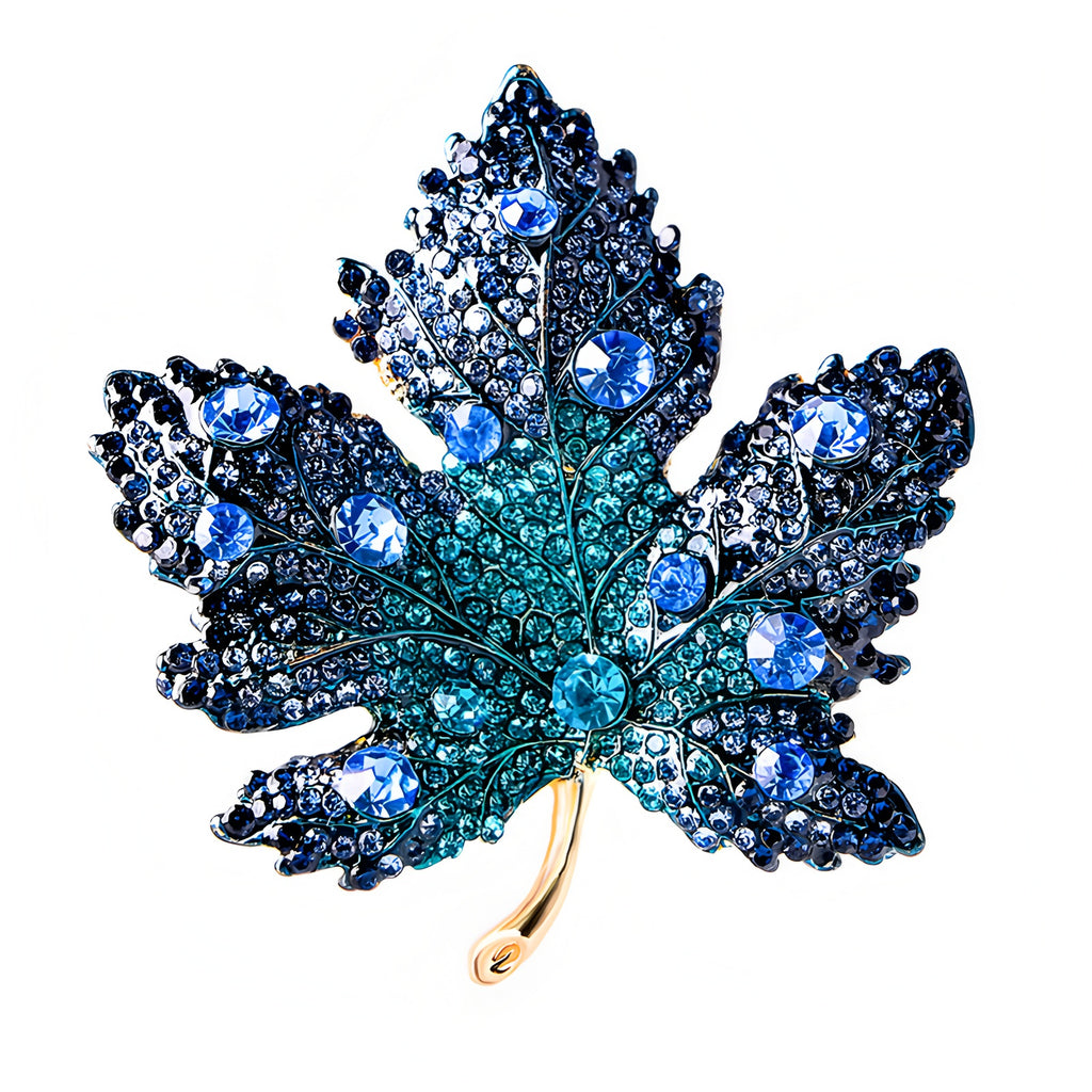 Crystal Maple Leaf Brooch