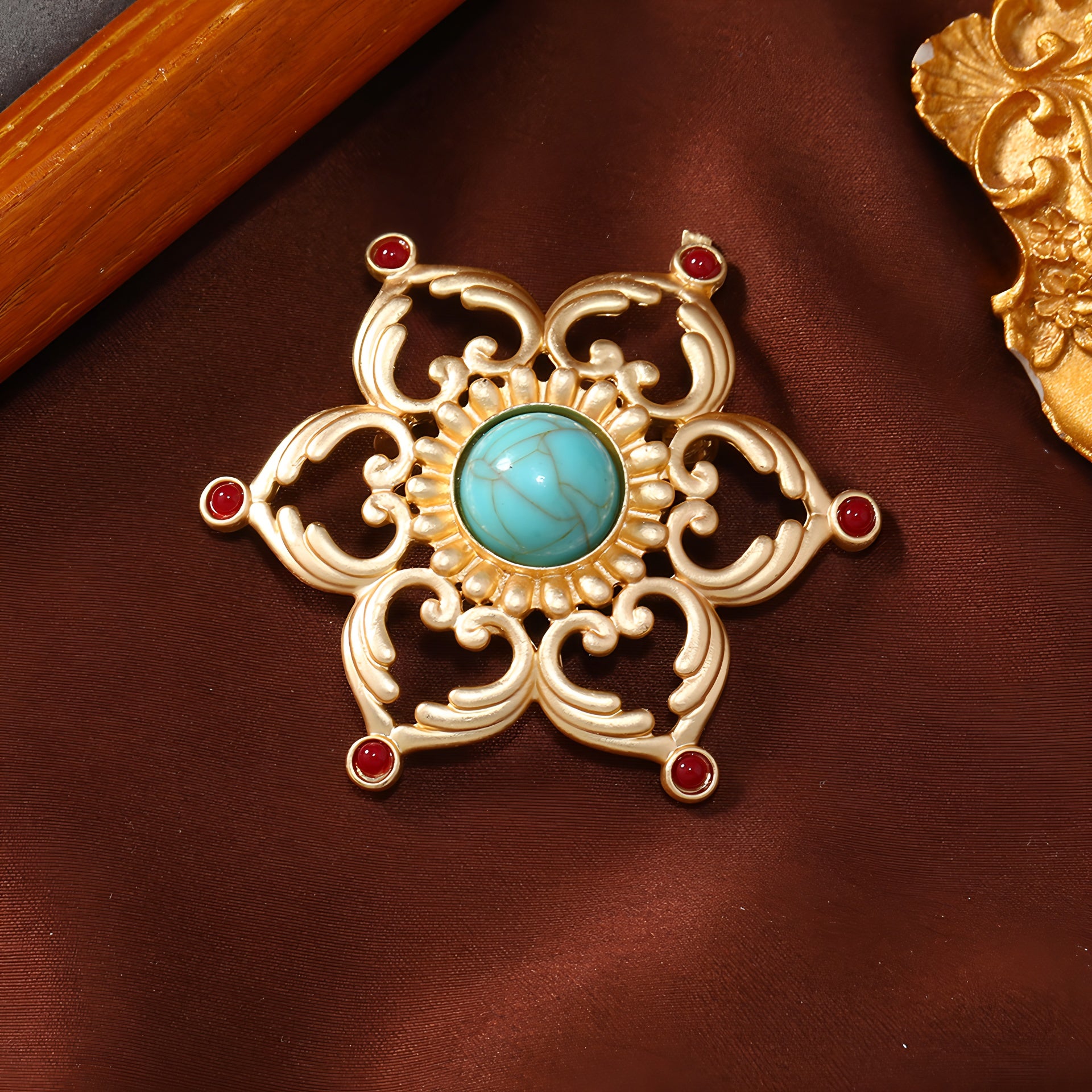 Hollow lotus flower brooch