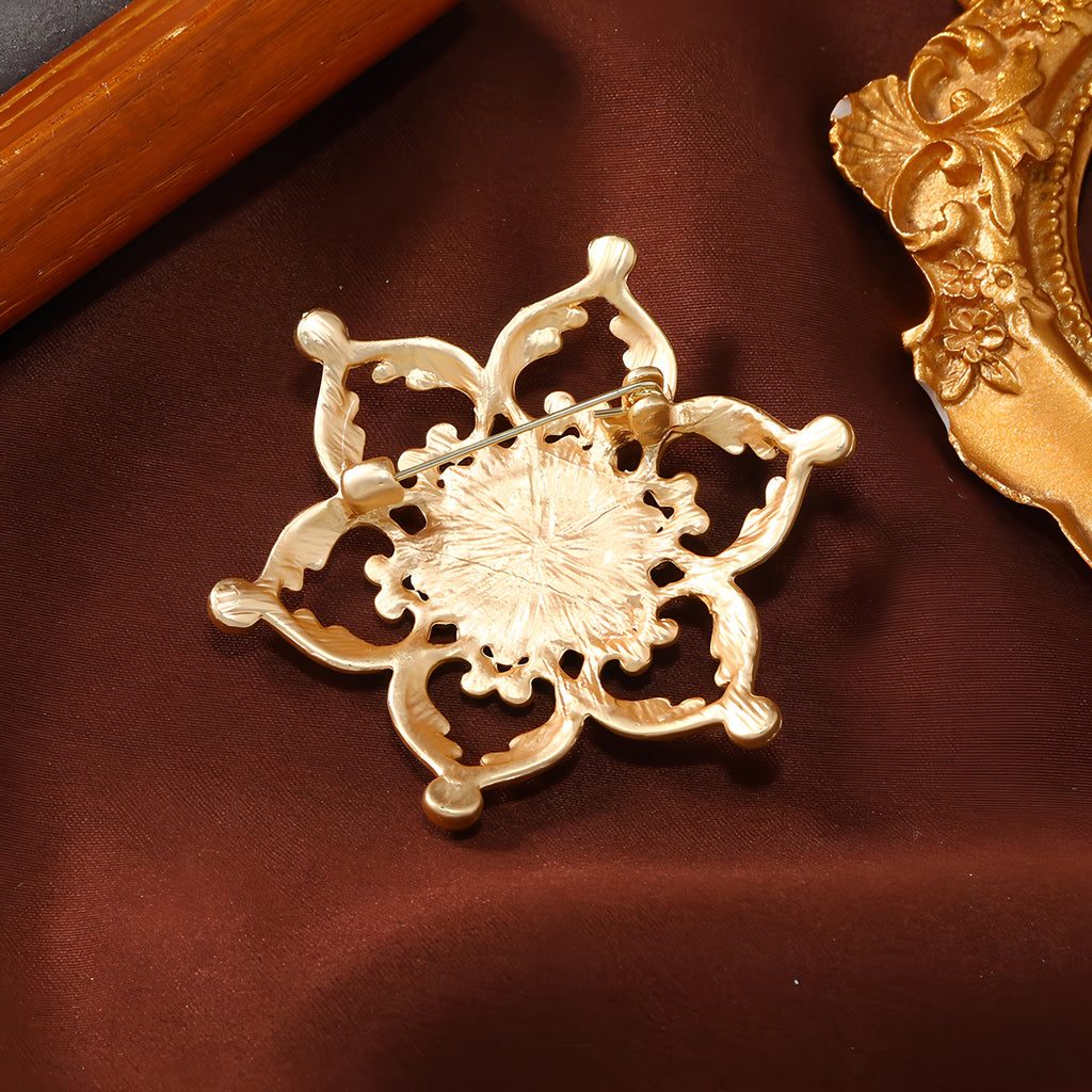 Hollow lotus flower brooch