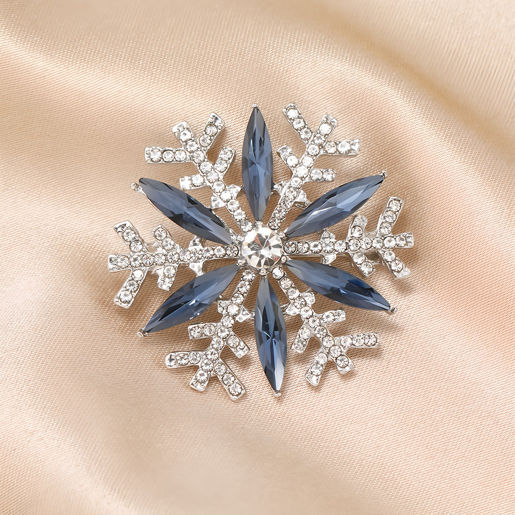 Christmas rhinestone snowflake brooch