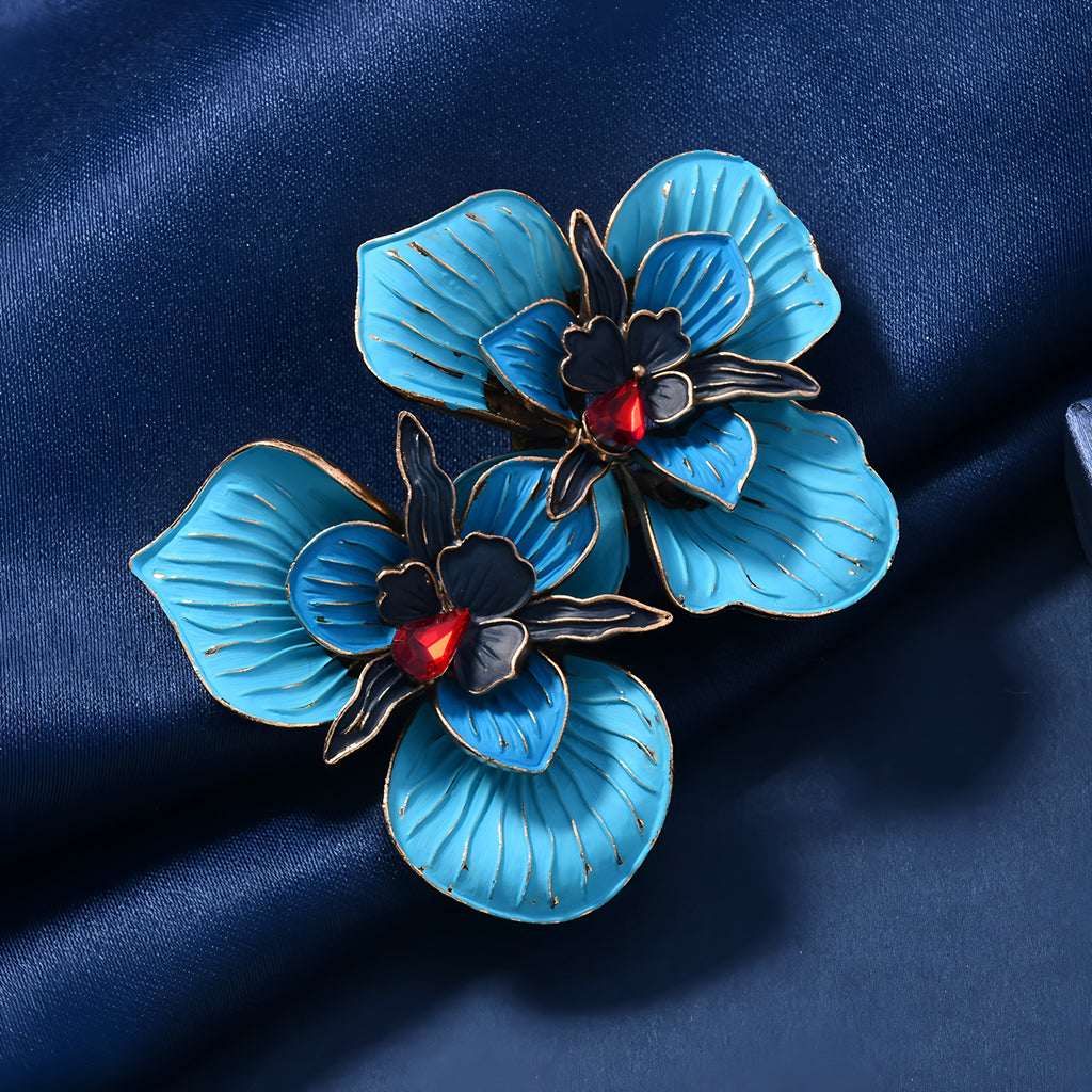 Blue Burned Double Flowers