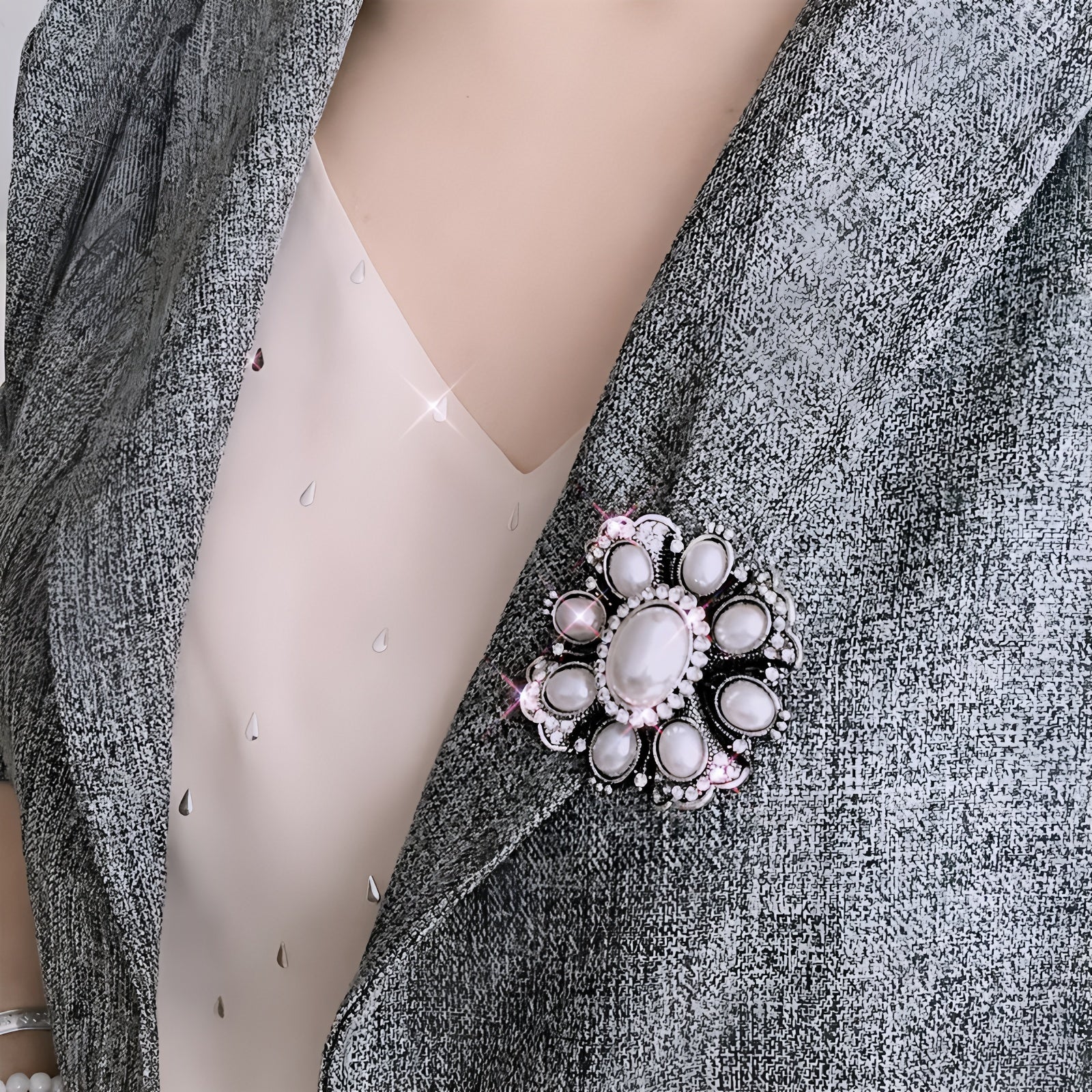 Baroque Square Pearl Cross