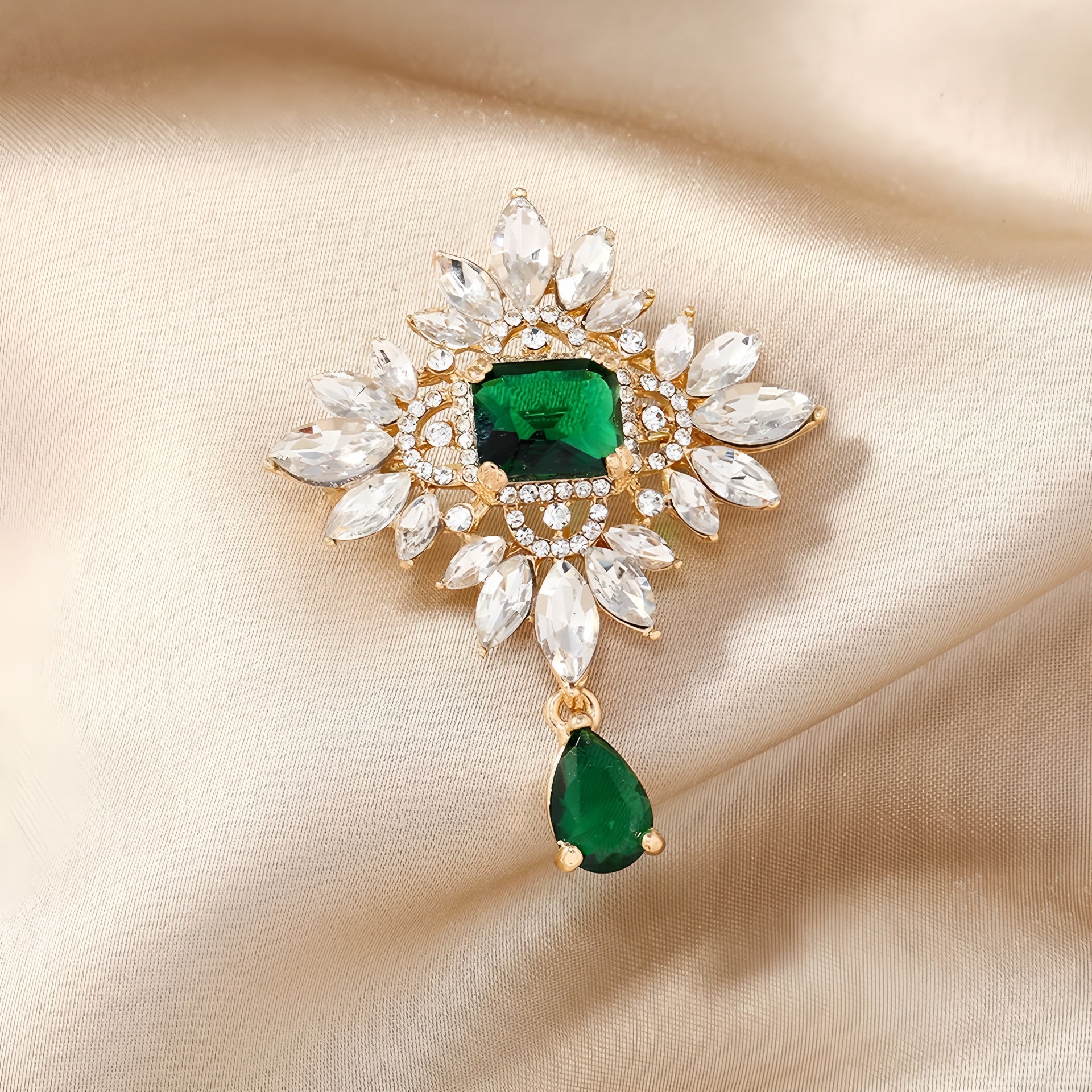 Court-style Baroque Cross Brooch